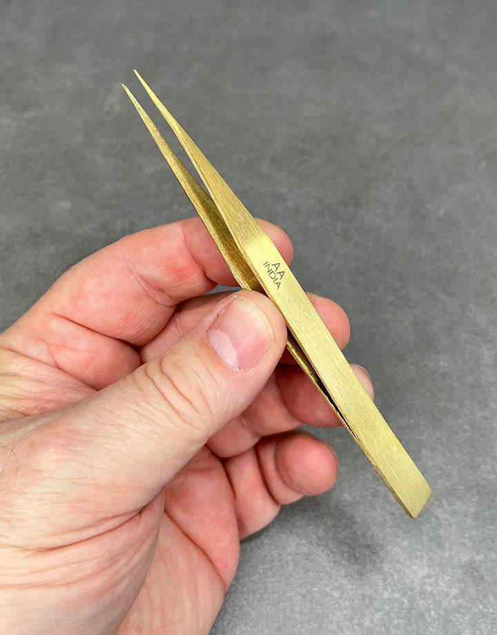 TW301B = Brass Tweezers AA - 5" long
