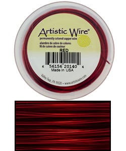 WR32028 = Artistic Wire Spool  RED 28GA 40 YARDS