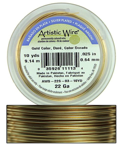 WR35322 = Artistic Wire Spool SP GOLD 22ga 10 YARDS