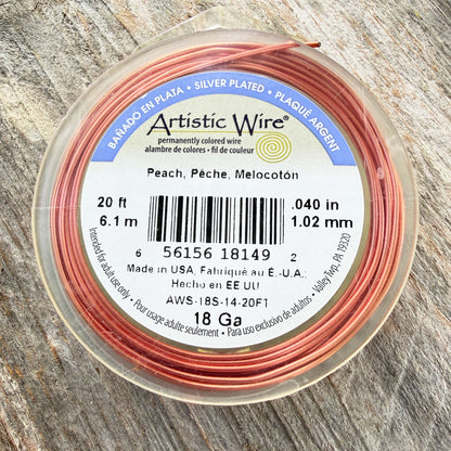 WR37018 = Artistic Wire Spool SP PEACH 18ga 20 feet