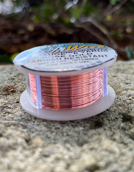 WR6722R = CRAFT WIRE TARNISH RESISTANT ROSE GOLD ROUND WIRE 22ga 8 YARDS