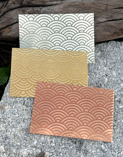 XLP0006 = Art Deco Arch Laser Engraved Metal Sheet 3x2" = Textured Jewelry Blank = Copper, Brass & More