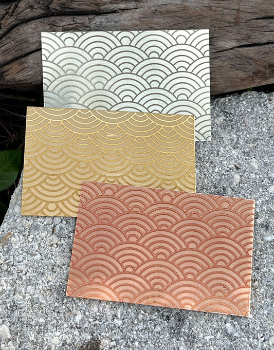 XLP0006 = Art Deco Arch Laser Engraved Metal Sheet 3x2" = Textured Jewelry Blank = Copper, Brass & More