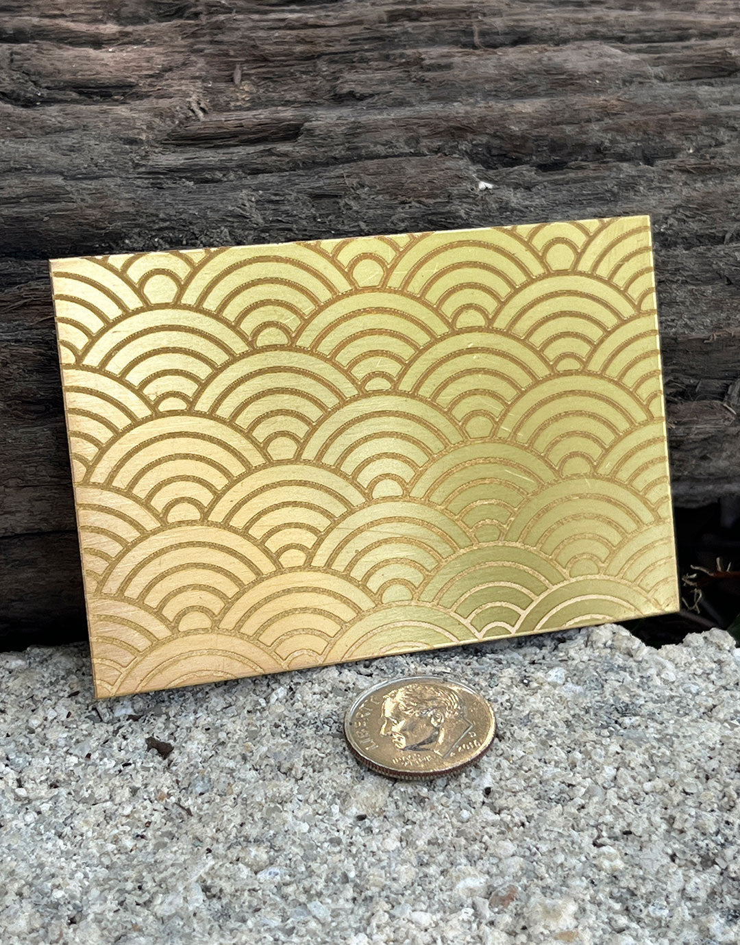 XLP0006 = Art Deco Arch Laser Engraved Metal Sheet 3x2" = Textured Jewelry Blank = Copper, Brass & More