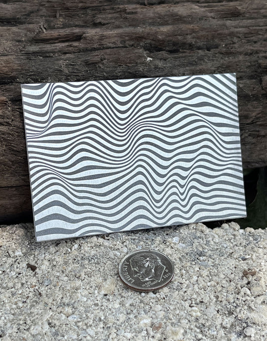XLP0008 = Wavy Laser Engraved Metal Sheet 3x2" = Textured Jewelry Blank = Copper, Brass & More