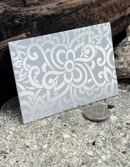XLP0010 = Bold Floral Laser Engraved Metal Sheet 3x2" = Textured Jewelry Blank = Copper, Brass & More