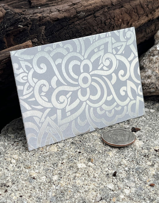 XLP0010 = Bold Floral Laser Engraved Metal Sheet 3x2" = Textured Jewelry Blank = Copper, Brass & More