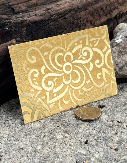 XLP0010 = Bold Floral Laser Engraved Metal Sheet 3x2" = Textured Jewelry Blank = Copper, Brass & More