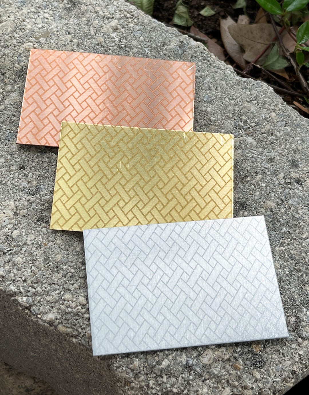 XLP0011 = Crosshatch Laser Engraved Metal Sheet 3x2" = Textured Jewelry Blank = Copper, Brass & More
