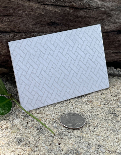 XLP0011 = Crosshatch Laser Engraved Metal Sheet 3x2" = Textured Jewelry Blank = Copper, Brass & More