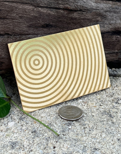 XLP0012 = Concentric Circles Laser Engraved Metal Sheet 3x2" = Textured Jewelry Blank = Copper, Brass & More