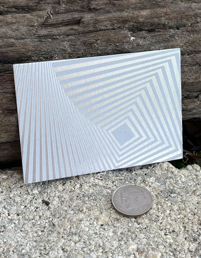 XLP0013 = Spiral Square Laser Engraved Metal Sheet 3x2" = Textured Jewelry Blank = Copper, Brass & More