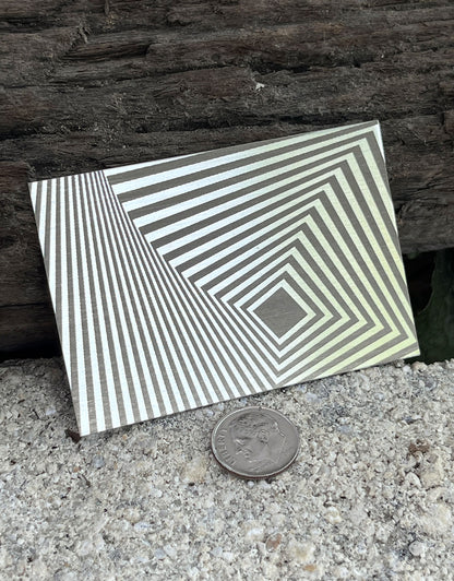 XLP0013 = Spiral Square Laser Engraved Metal Sheet 3x2" = Textured Jewelry Blank = Copper, Brass & More