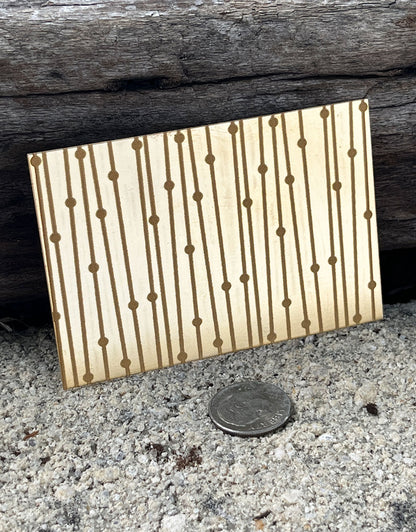 XLP0014 = Lines and Dots Laser Engraved Metal Sheet 3x2" = Textured Jewelry Blank = Copper, Brass & More