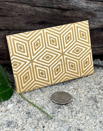 XLP0015 = Cubes Laser Engraved Metal Sheet 3x2" = Textured Jewelry Blank = Copper, Brass & More