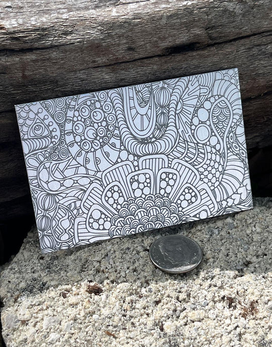 XLP0017 = Doodles 2 Laser Engraved Metal Sheet 3x2" = Textured Jewelry Blank = Copper, Brass & More