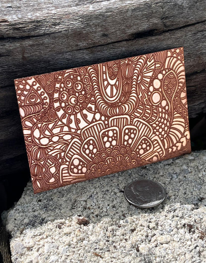 XLP0017 = Doodles 2 Laser Engraved Metal Sheet 3x2" = Textured Jewelry Blank = Copper, Brass & More
