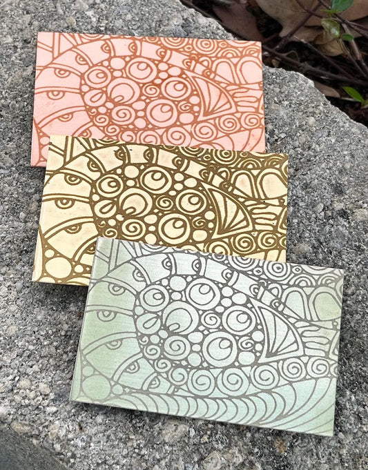 XLP0018 = Doodles 3 Laser Engraved Metal Sheet 3x2" = Textured Jewelry Blank = Copper, Brass & More