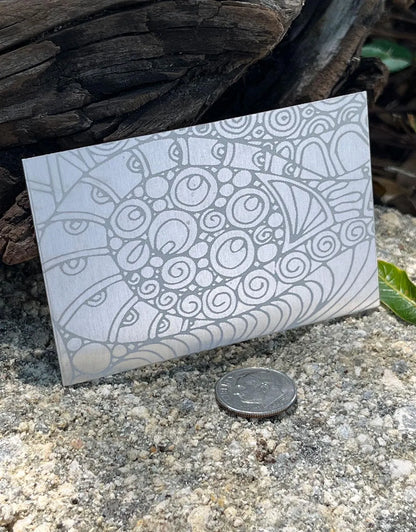 XLP0018 = Doodles 3 Laser Engraved Metal Sheet 3x2" = Textured Jewelry Blank = Copper, Brass & More