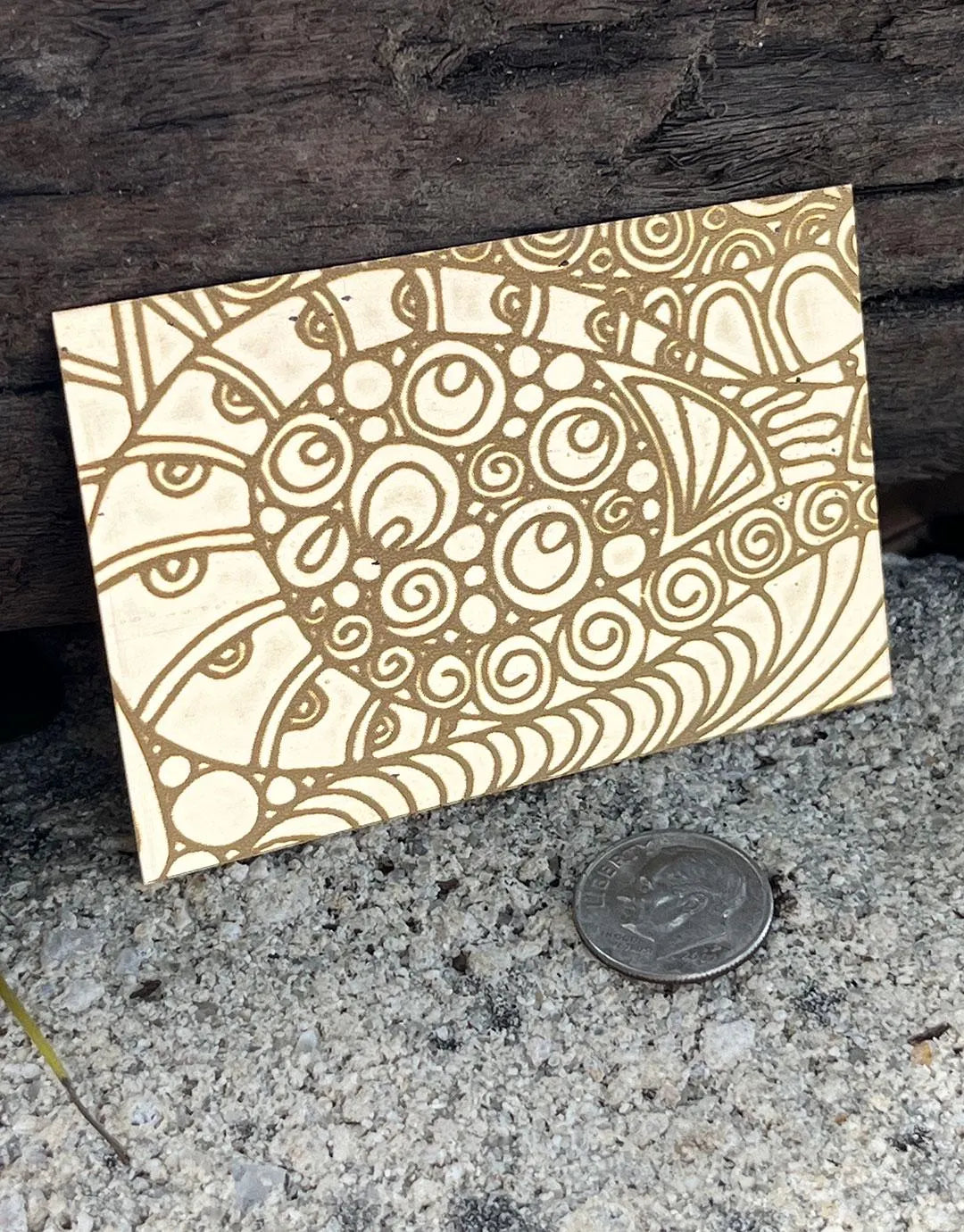 XLP0018 = Doodles 3 Laser Engraved Metal Sheet 3x2" = Textured Jewelry Blank = Copper, Brass & More