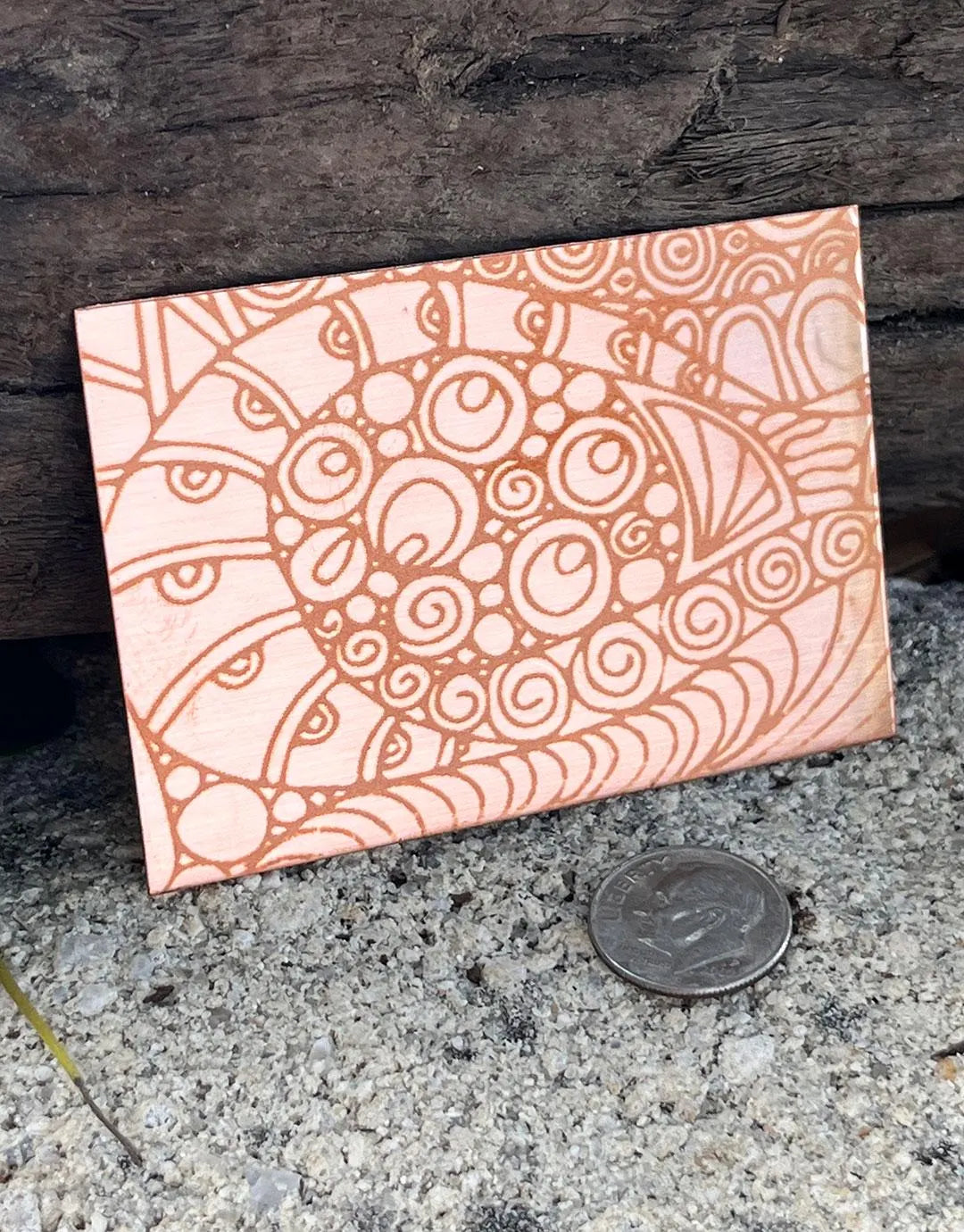 XLP0018 = Doodles 3 Laser Engraved Metal Sheet 3x2" = Textured Jewelry Blank = Copper, Brass & More