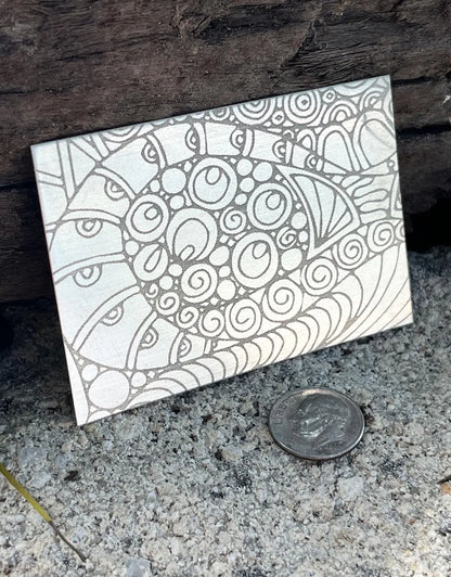 XLP0018 = Doodles 3 Laser Engraved Metal Sheet 3x2" = Textured Jewelry Blank = Copper, Brass & More
