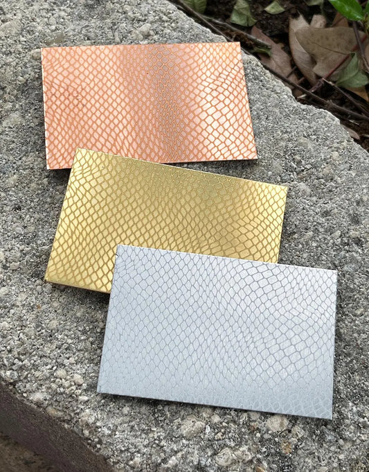 XLP0019 = Snake Skin Laser Engraved Metal Sheet 3x2" = Textured Jewelry Blank = Copper, Brass & More