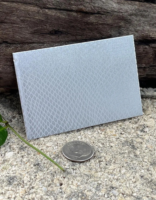 XLP0019 = Snake Skin Laser Engraved Metal Sheet 3x2" = Textured Jewelry Blank = Copper, Brass & More