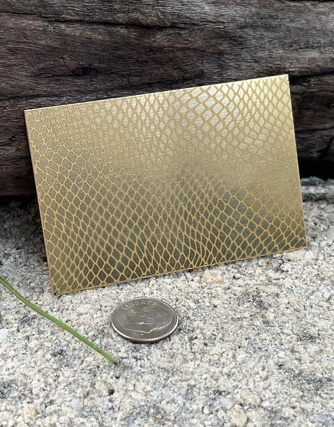 XLP0019 = Snake Skin Laser Engraved Metal Sheet 3x2" = Textured Jewelry Blank = Copper, Brass & More
