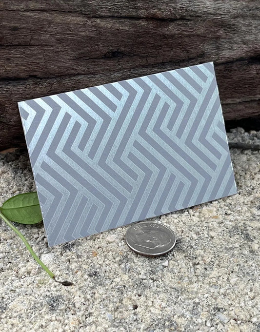 XLP0021 = Bold Angles Laser Engraved Metal Sheet 3x2" = Textured Jewelry Blank = Copper, Brass & More