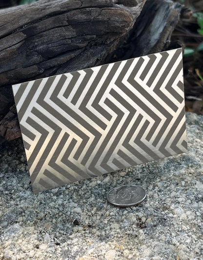 XLP0021 = Bold Angles Laser Engraved Metal Sheet 3x2" = Textured Jewelry Blank = Copper, Brass & More