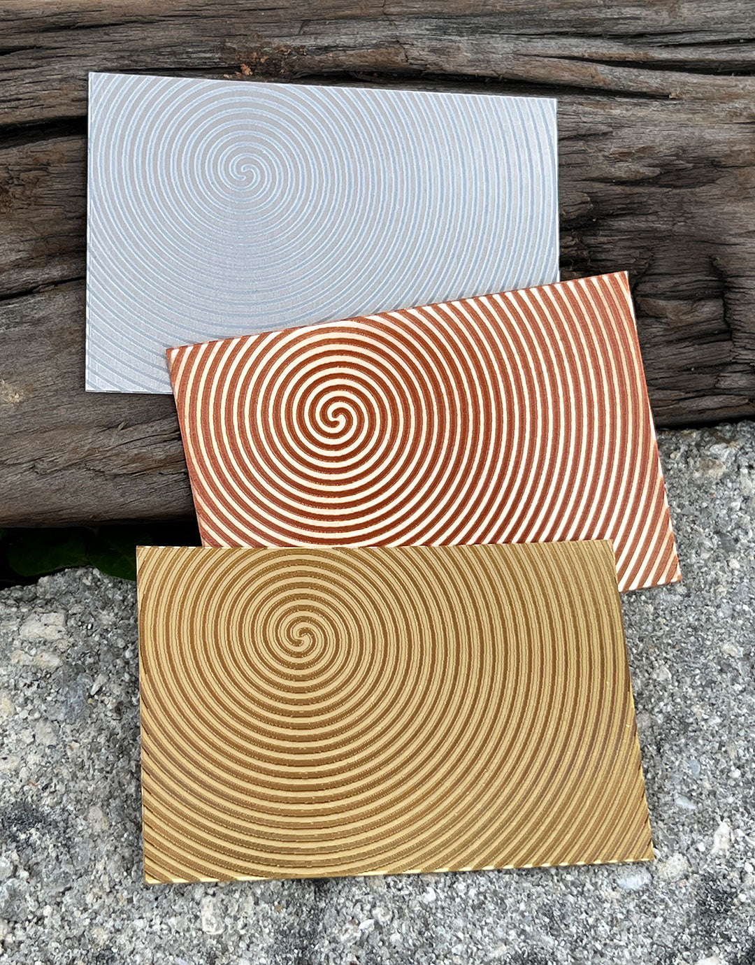 XLP0023 = Hypnosis Laser Engraved Metal Sheet 3x2" = Textured Jewelry Blank = Copper, Brass & More