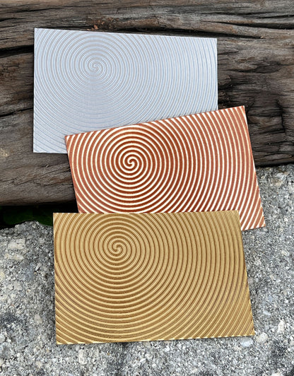 XLP0023 = Hypnosis Laser Engraved Metal Sheet 3x2" = Textured Jewelry Blank = Copper, Brass & More