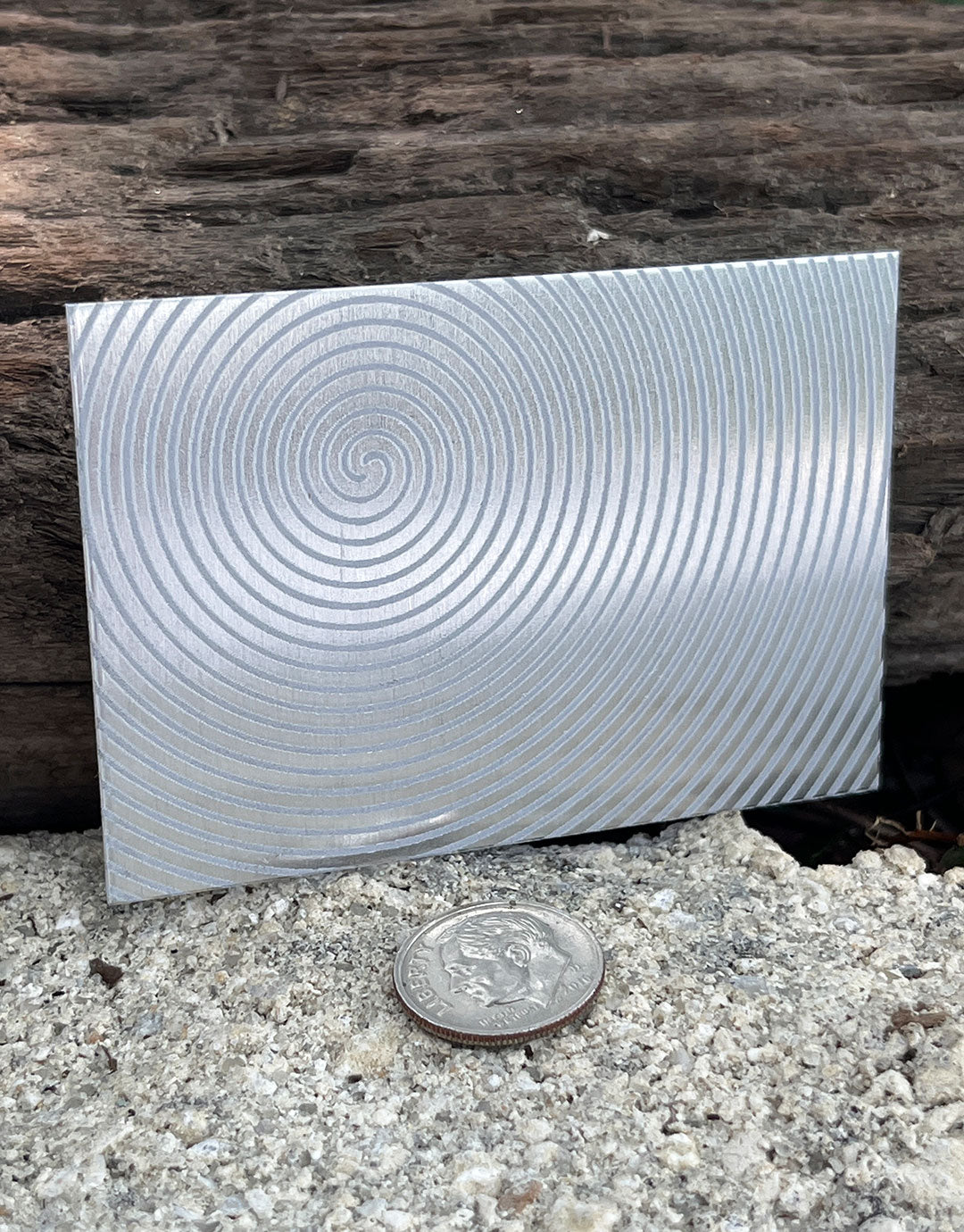 XLP0023 = Hypnosis Laser Engraved Metal Sheet 3x2" = Textured Jewelry Blank = Copper, Brass & More