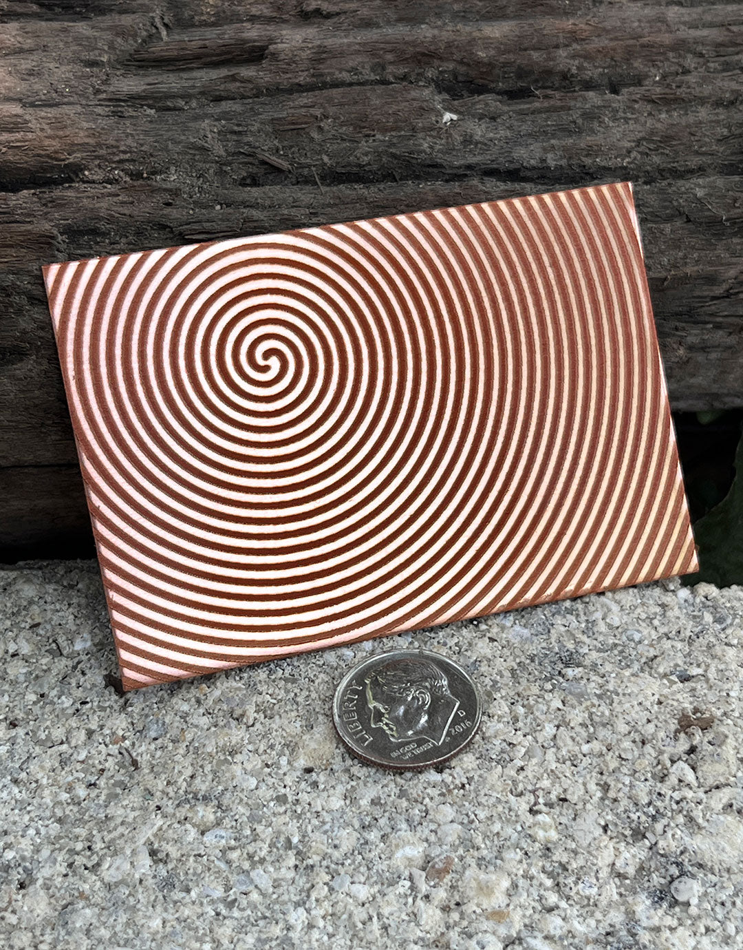 XLP0023 = Hypnosis Laser Engraved Metal Sheet 3x2" = Textured Jewelry Blank = Copper, Brass & More