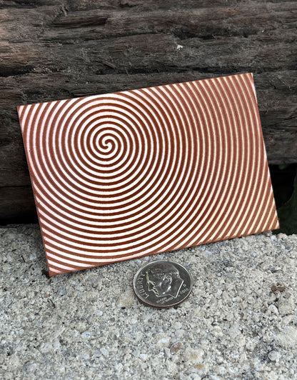 XLP0023 = Hypnosis Laser Engraved Metal Sheet 3x2" = Textured Jewelry Blank = Copper, Brass & More