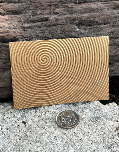 XLP0023 = Hypnosis Laser Engraved Metal Sheet 3x2" = Textured Jewelry Blank = Copper, Brass & More