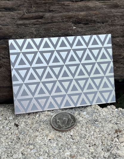 XLP0024 = Bold Triangles Laser Engraved Metal Sheet 3x2" = Textured Jewelry Blank = Copper, Brass & More