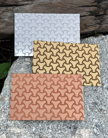 XLP0026 = Tri-Mesh Laser Engraved Metal Sheet 3x2" = Textured Jewelry Blank = Copper, Brass & More