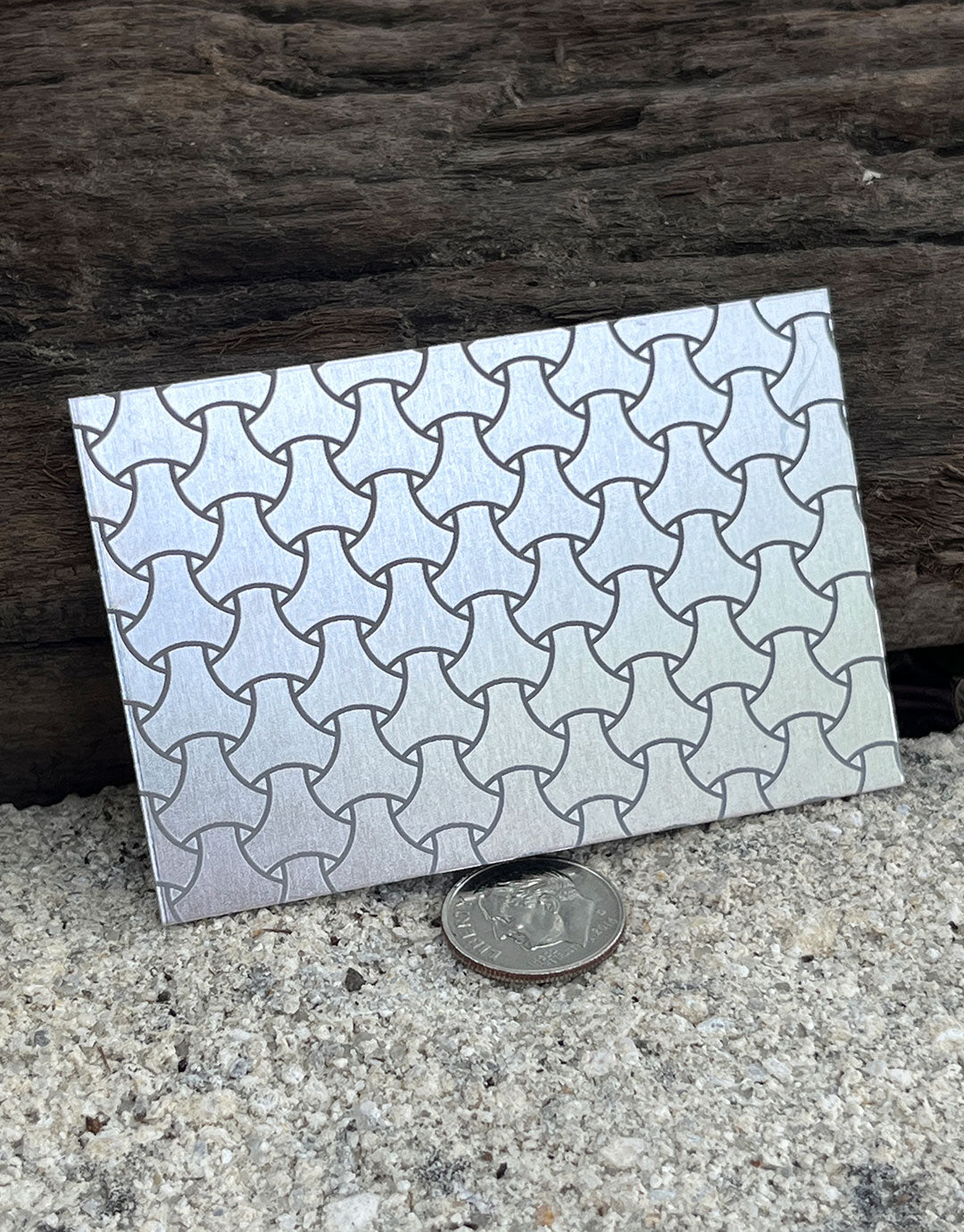 XLP0026 = Tri-Mesh Laser Engraved Metal Sheet 3x2" = Textured Jewelry Blank = Copper, Brass & More