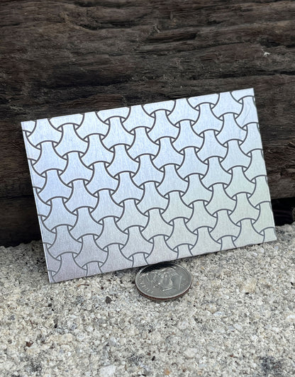 XLP0026 = Tri-Mesh Laser Engraved Metal Sheet 3x2" = Textured Jewelry Blank = Copper, Brass & More