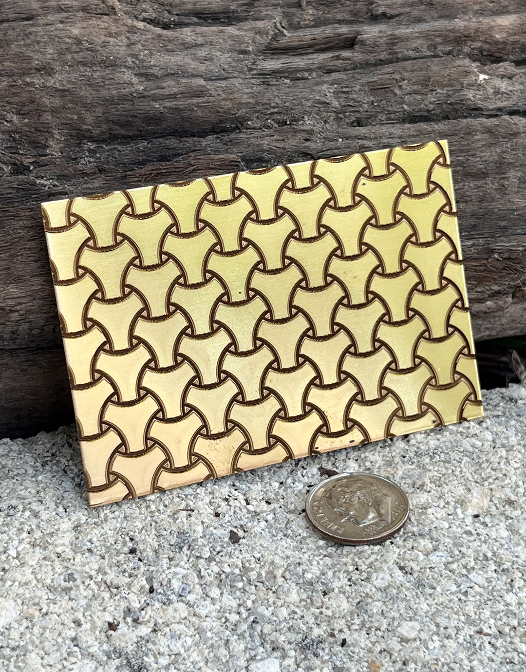 XLP0026 = Tri-Mesh Laser Engraved Metal Sheet 3x2" = Textured Jewelry Blank = Copper, Brass & More
