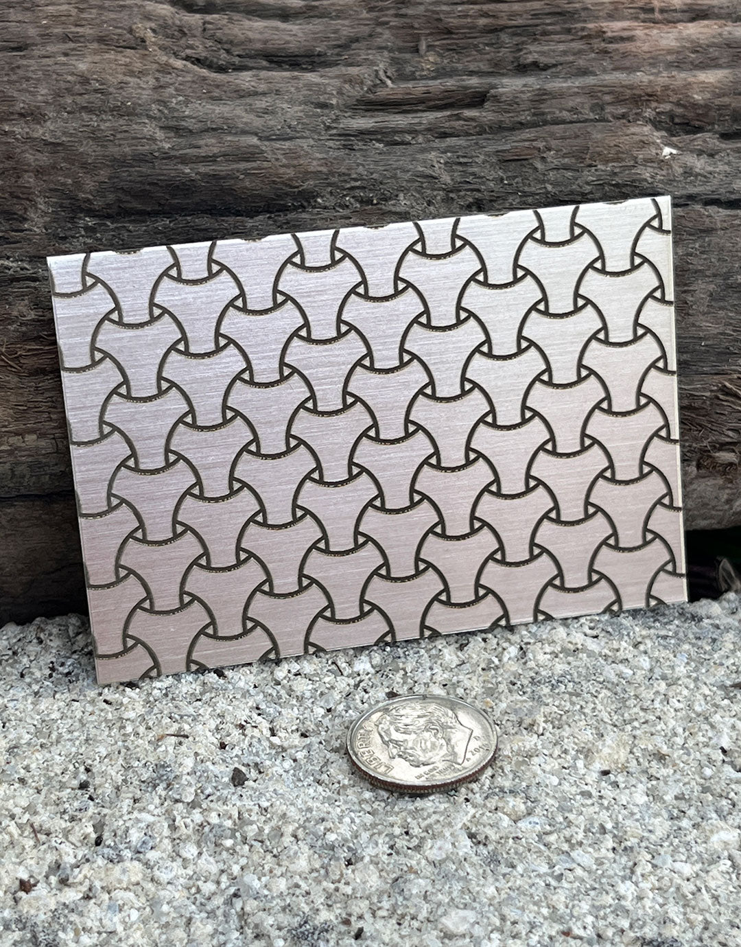 XLP0026 = Tri-Mesh Laser Engraved Metal Sheet 3x2" = Textured Jewelry Blank = Copper, Brass & More
