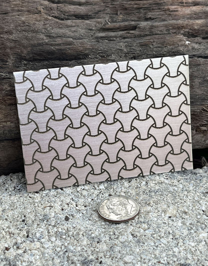 XLP0026 = Tri-Mesh Laser Engraved Metal Sheet 3x2" = Textured Jewelry Blank = Copper, Brass & More
