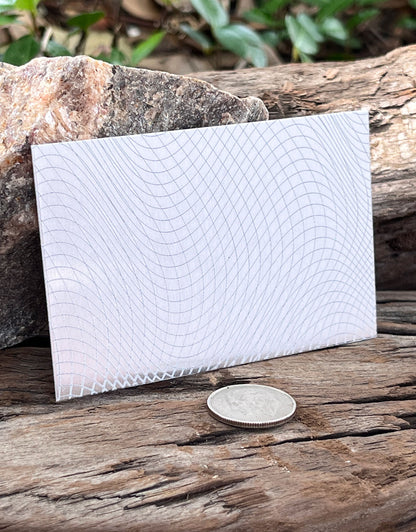 XLP0031 = Warped Mesh Laser Engraved Metal Sheet 3x2" = Textured Jewelry Blank = Copper, Brass & More