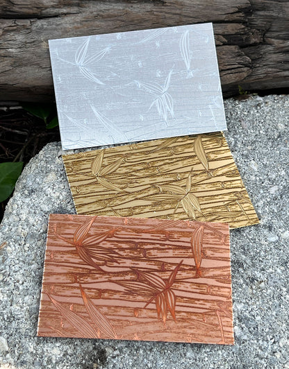 XLP0032 = Bamboo Laser Engraved Metal Sheet 3x2" = Textured Jewelry Blank = Copper, Brass & More