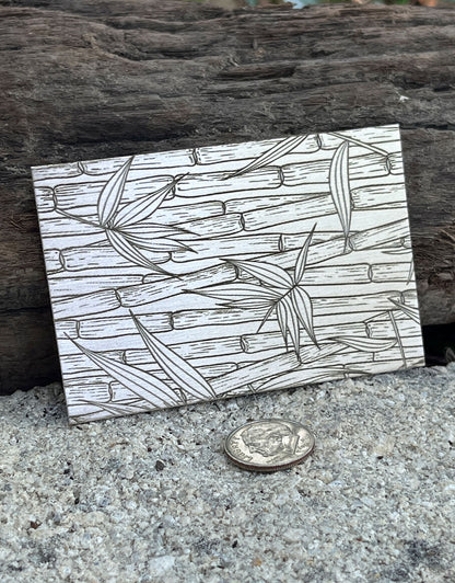 XLP0032 = Bamboo Laser Engraved Metal Sheet 3x2" = Textured Jewelry Blank = Copper, Brass & More