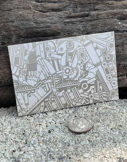 XLP0033 = Spare Parts Laser Engraved Metal Sheet 3x2" = Textured Jewelry Blank = Copper, Brass & More