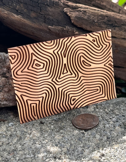 XLP0034 = Fingerprint Laser Engraved Metal Sheet 3x2" = Textured Jewelry Blank = Copper, Brass & More