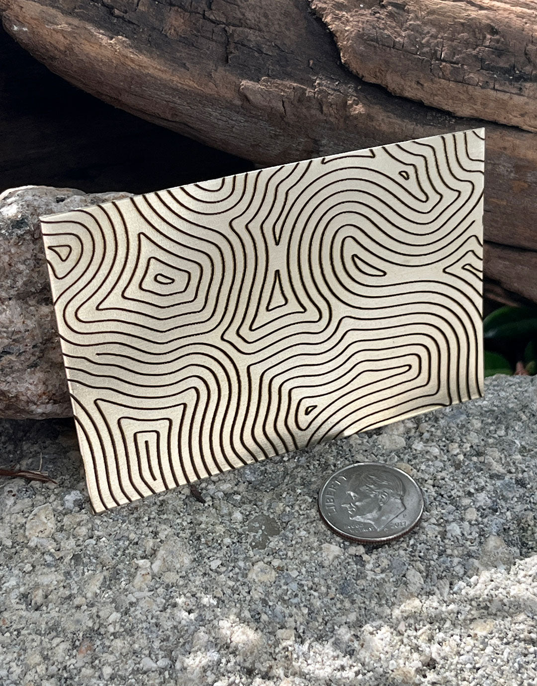 XLP0034 = Fingerprint Laser Engraved Metal Sheet 3x2" = Textured Jewelry Blank = Copper, Brass & More